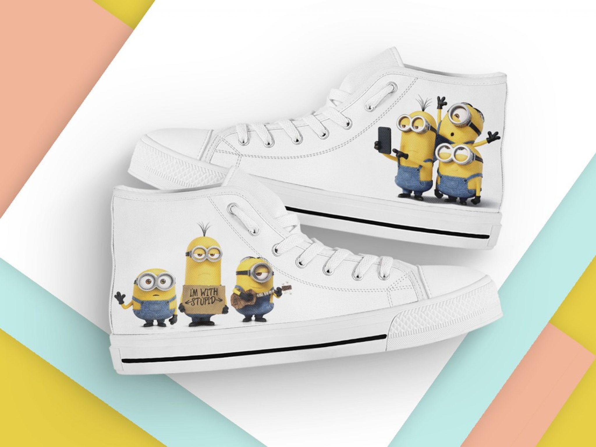 Despicable Me Minions Shoes | Custom Canvas Sneakers For Kids & Adults