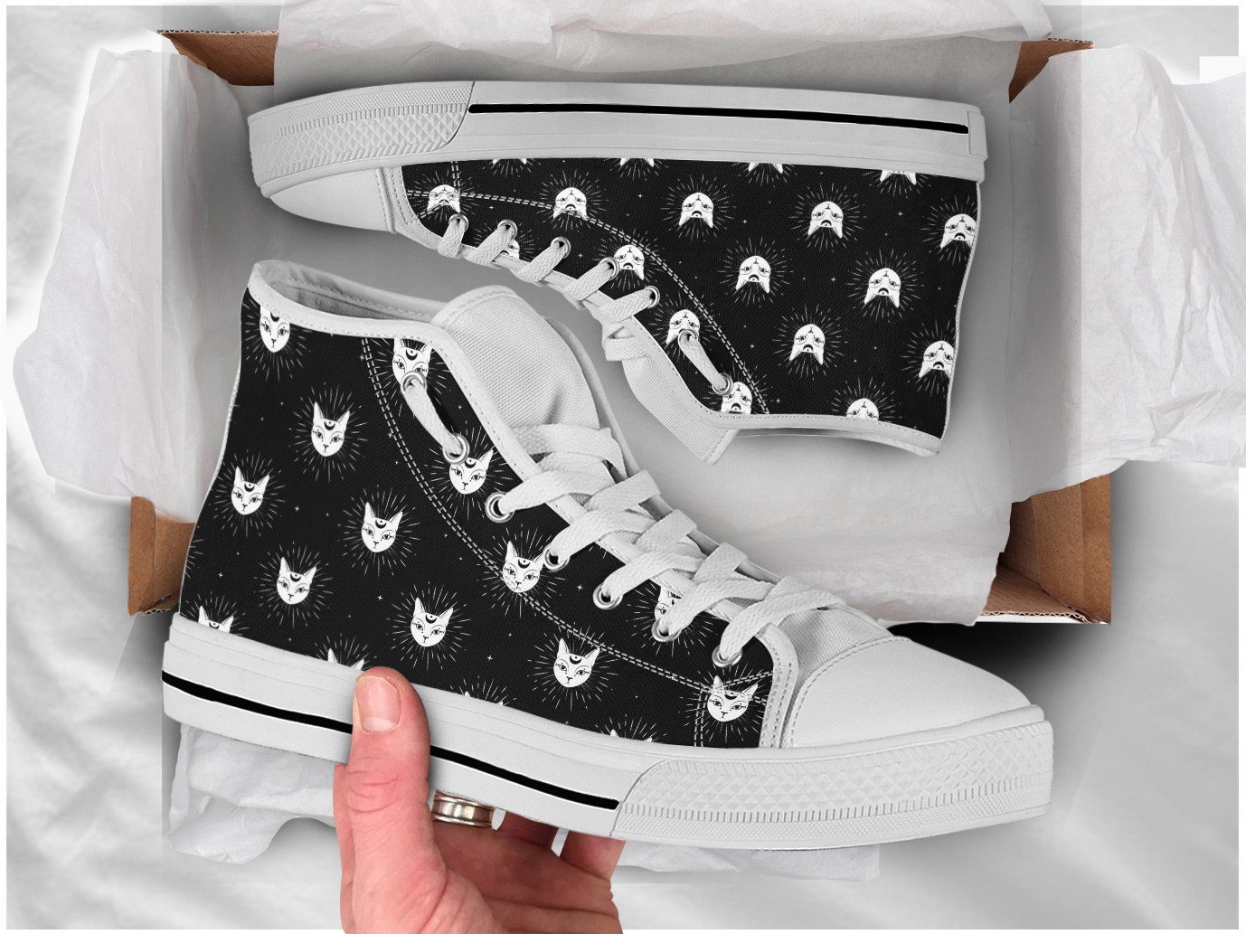 Cat Face Shoes | Custom Canvas Sneakers For Kids & Adults