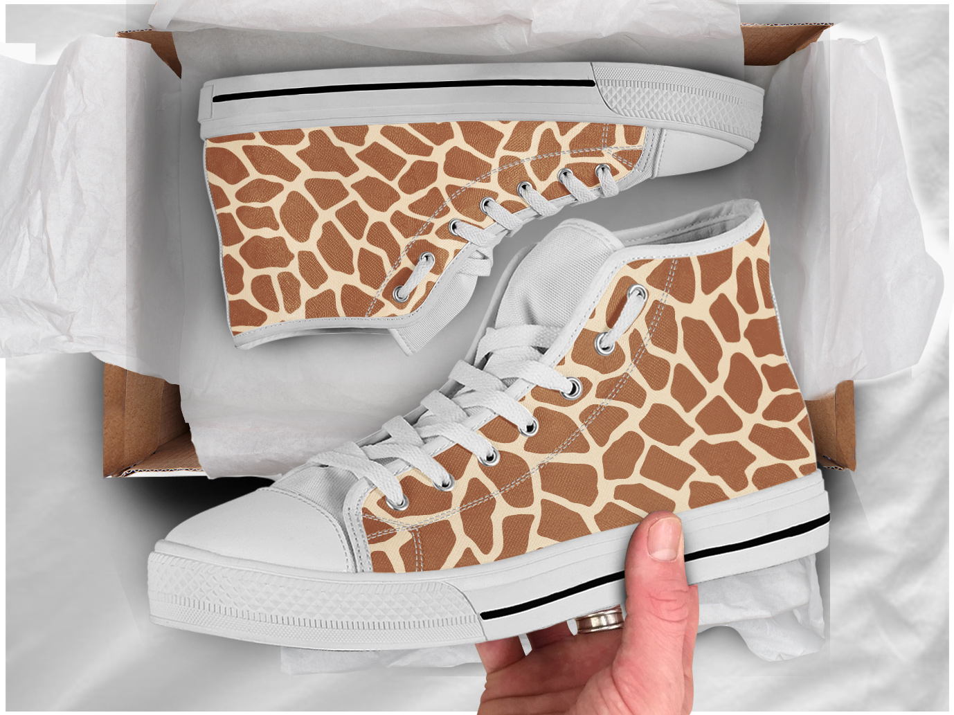 Giraffe Pattern Shoes | Custom Canvas Sneakers For Kids & Adults